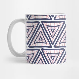 Blue And Pink Triangle Grid Mug